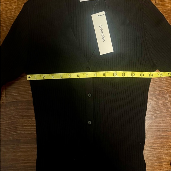 NWT Calvin Klein Women's Black Cardigan Sweater - Picture 4 of 5